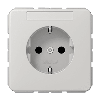 JUNG Штепсельная розетка SCHUKO 16A 250V~ с полем для надписи светло-серая CD1520NALG