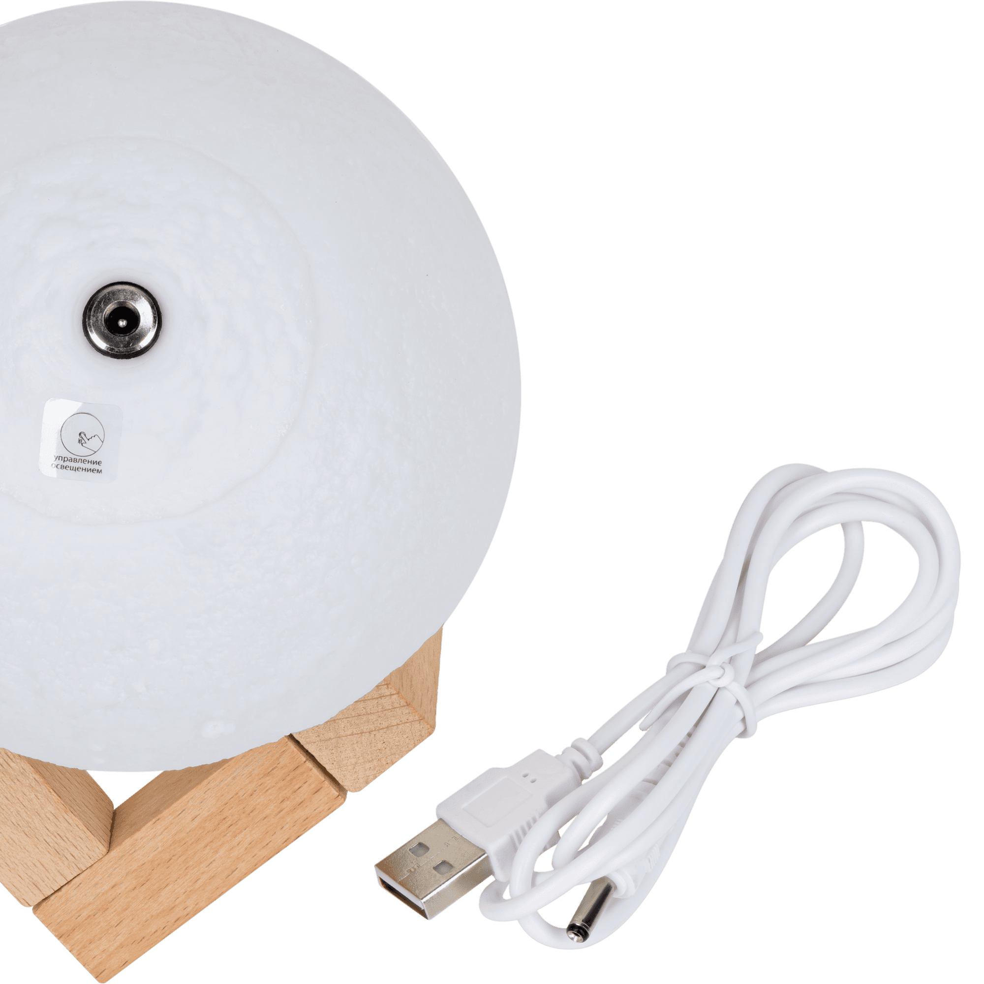 Gauss Светильник настольный NN001 3D Луна 1W 5V Li-ion 450mA D10см белый LED 1/6/24 — миниатюра 5