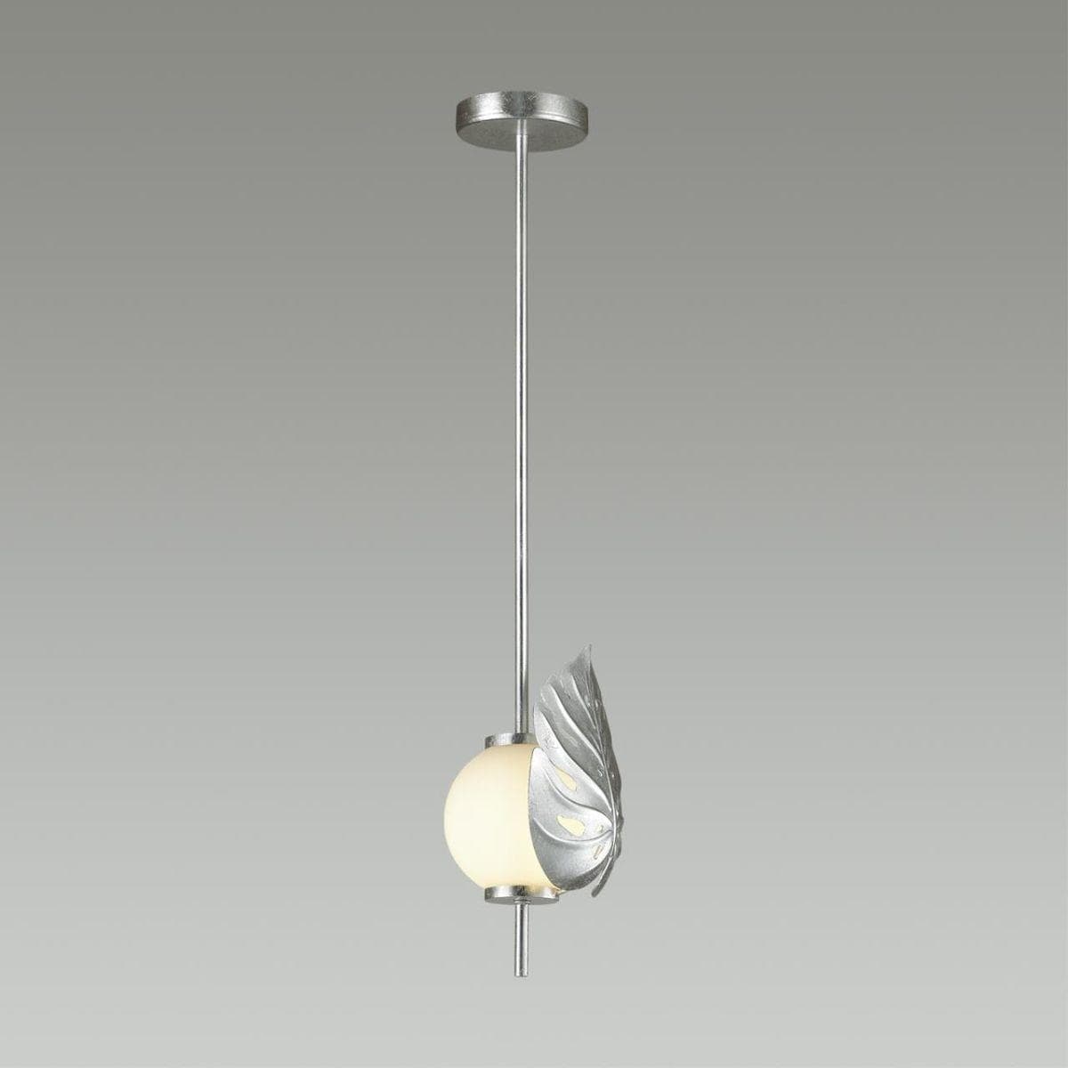 Odeon Light 4865/1A MODERN ODL_EX22 45 серебристый/белый/стекло Подвес E14 1*40W JUNGLE — миниатюра 4