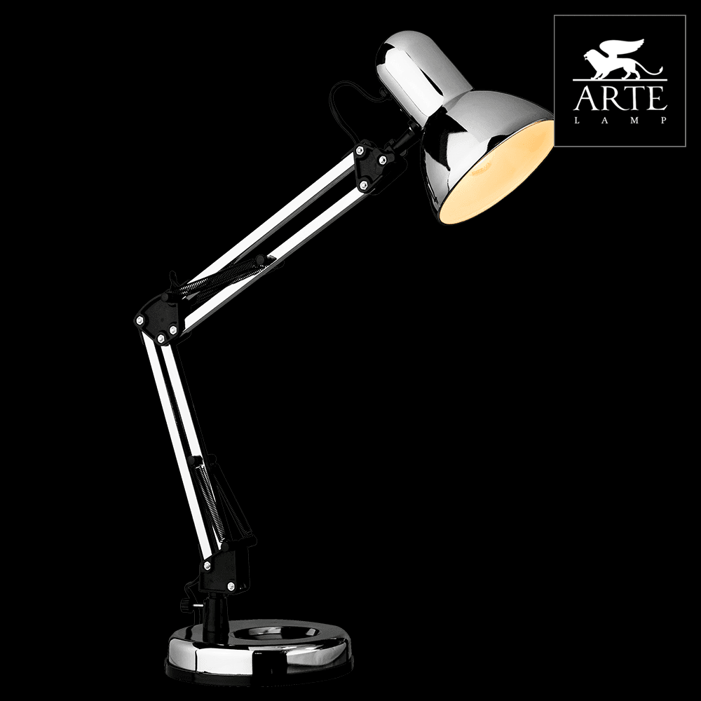 Arte Lamp Junior Хром Лампа настольная офисная 40W E27 A1330LT-1CC — миниатюра 2