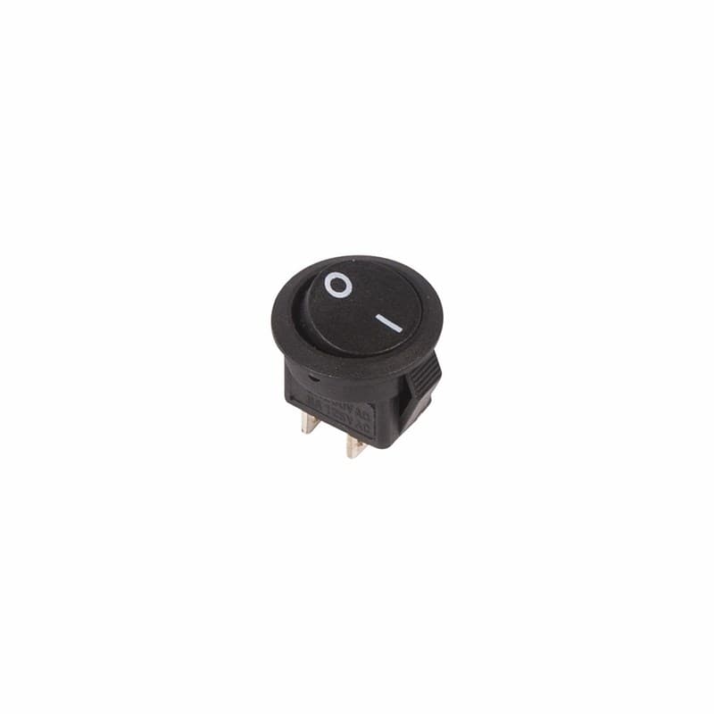 Выключатель клавишный круглый 250V 3А (2с) ON-OFF черный Micro Rexant 36-2510
