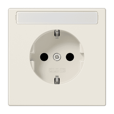 JUNG Штепсельная розетка SCHUKO 16A, 250V~ с защитой от детей и полем для надписи слоновая кость LS1520KINA