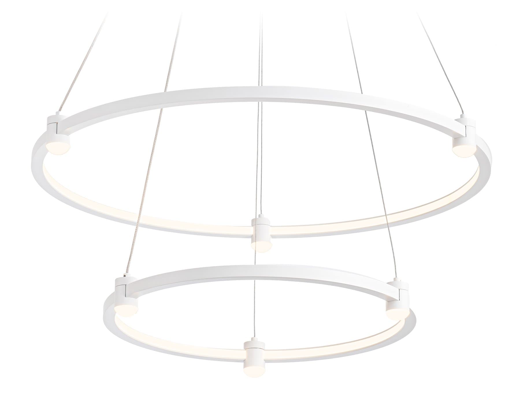 Ambrella Светильник подвесной светодиодный FL5505/2+6 WH белый 45W 3000K/4200K/6400K D600/400*1300 (без ПДУ) — миниатюра 1