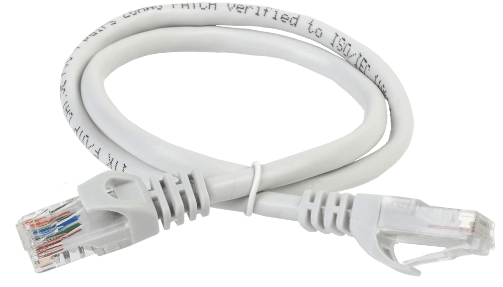IEK ITK Коммутационный шнур (патч-корд), кат.5Е UTP, LSZH, 5м, серый PC01-C5EUL-5M — миниатюра 2