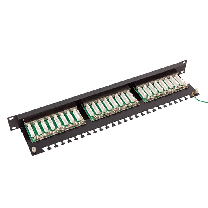EKF Патч-панель TERACOM CS 19'' Cat.6 1U полный экран STP 24 порта RJ-45 Dual IDC с органайзером — миниатюра 8