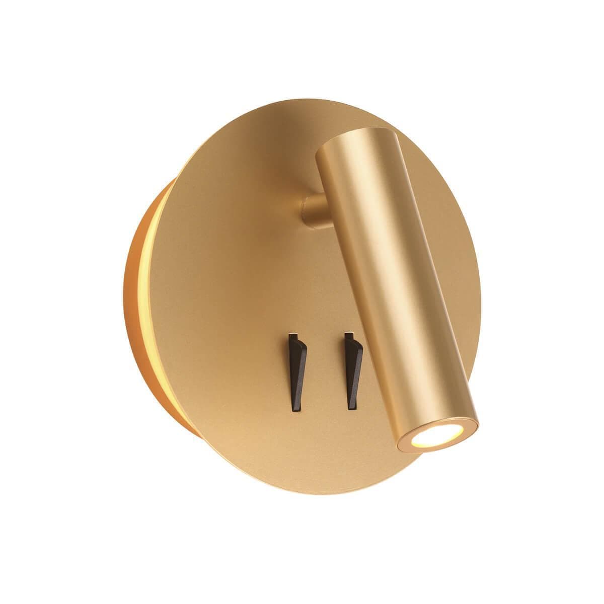 Odeon Light 3913/9WL ODL20 243 золотистый/металл Наст-й свет-к с лампой д/чтения с выкл LED 9W 3000K 220V BEAM — миниатюра 1