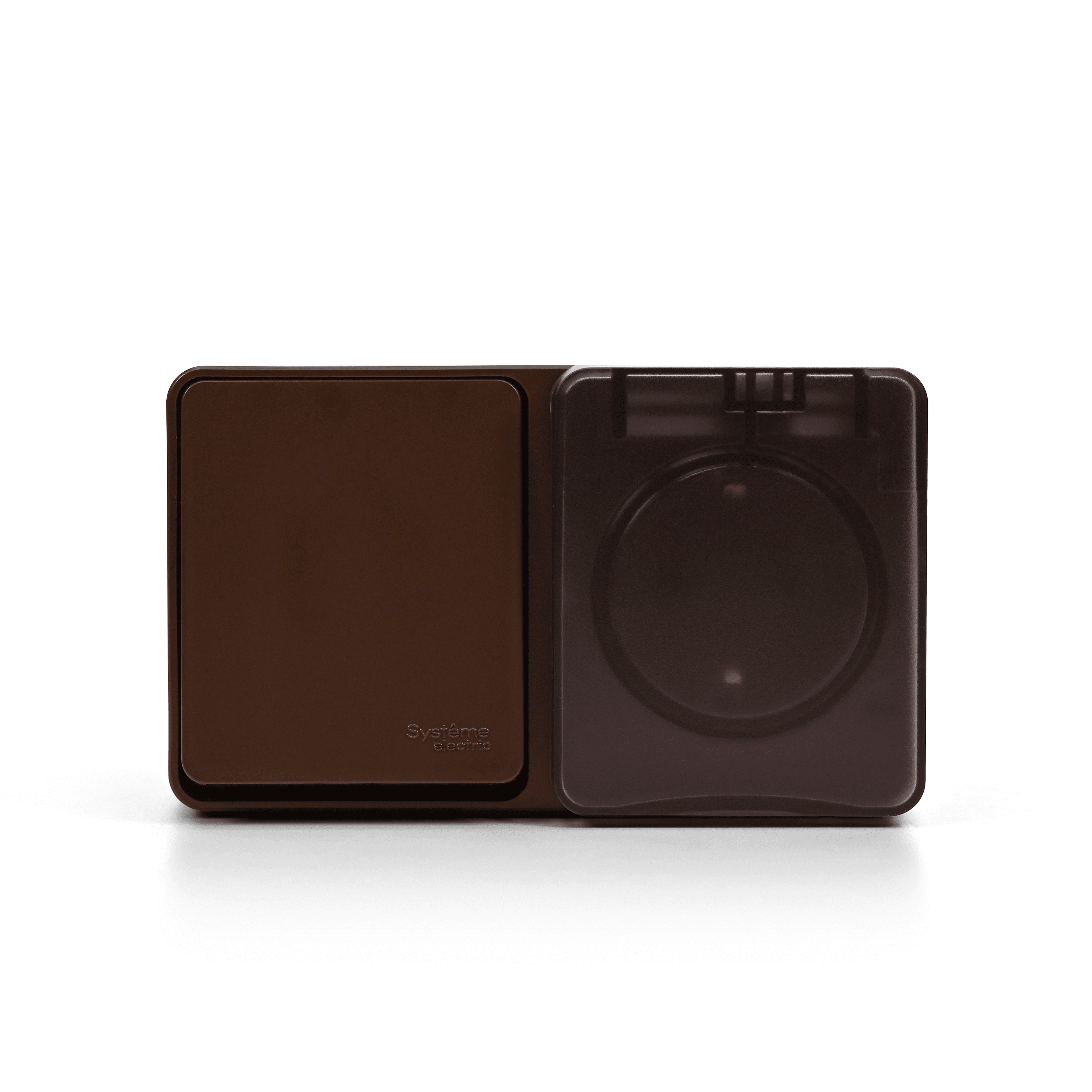 Systeme Electric AtlasDesign Profi54 Наруж Коричневый Блок: Роз. з/к со шт. 16А, Выкл. 1-клав.10А — миниатюра 3