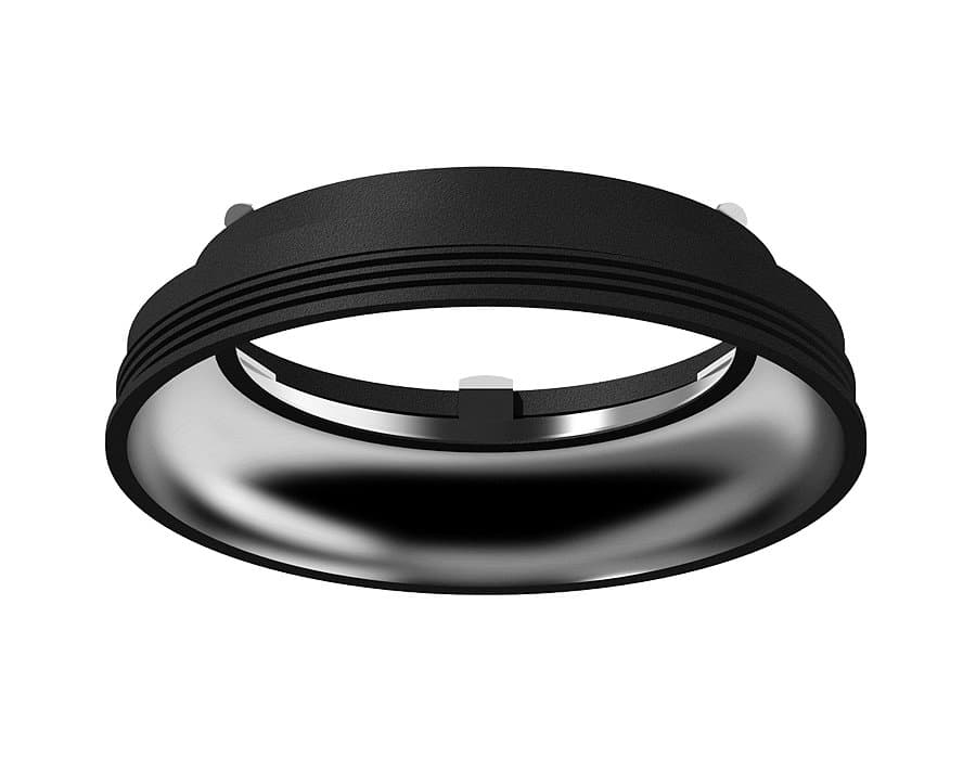 Ambrella Насадка передняя для корпуса светильника с диаметром отверстия D70mm N7023 SBK/PSL черный песок/серебро полированное D70*H20mm Out1mm — миниатюра 1