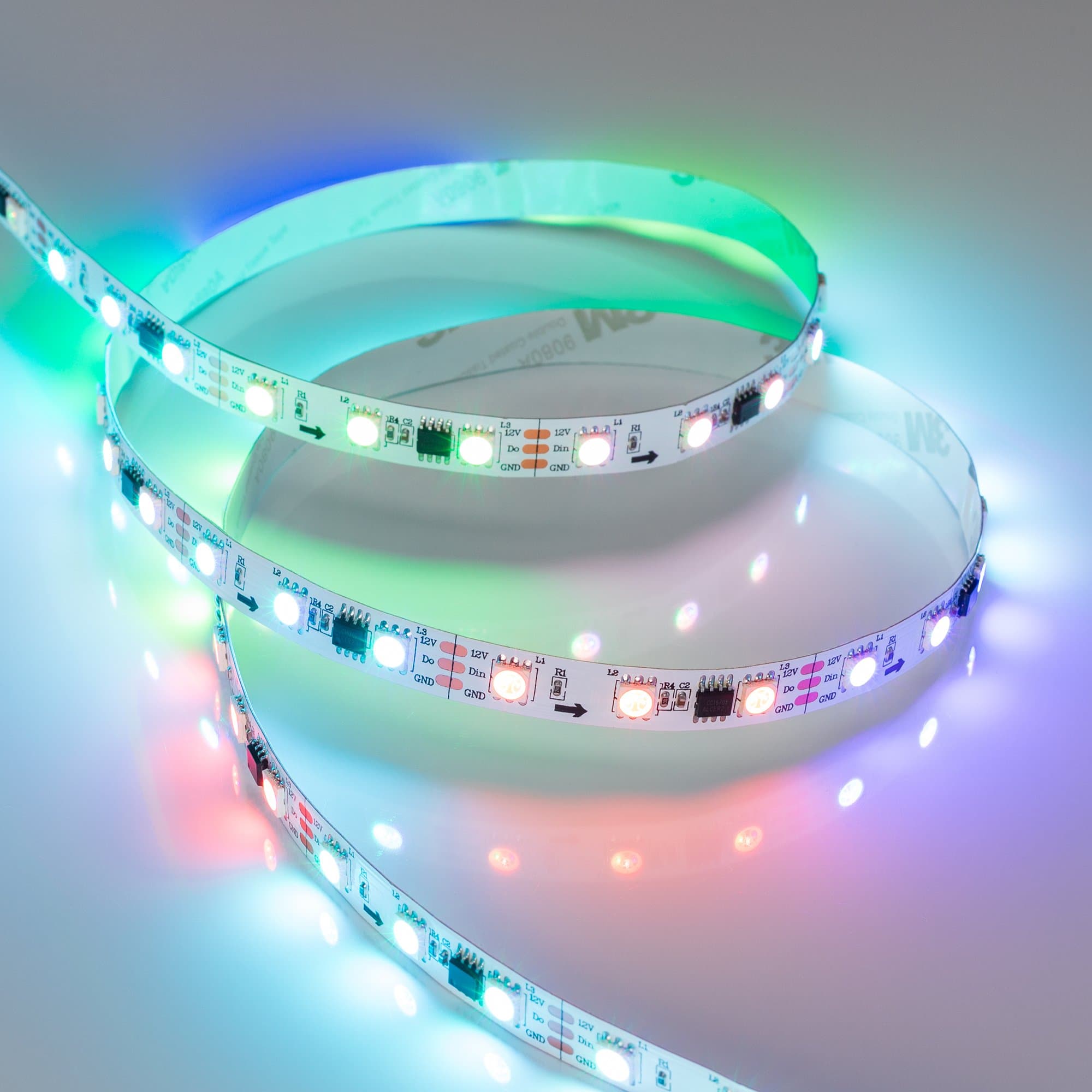 Arlight Светодиодная лента SPI-5000-5060-60 12V Cx3 RGB (10mm, 14.4W/m, IP20) (Открытый, IP20) 026367(1) — миниатюра 1