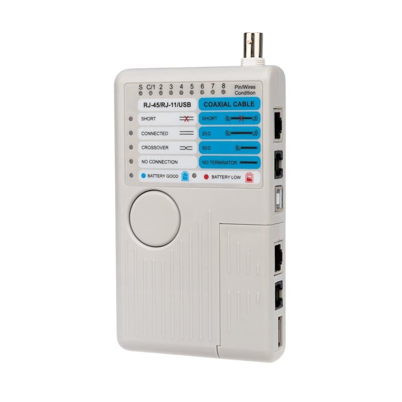 Тестер Кабеля "универсальный" RJ-45+RJ-11+RJ-12+USB+BNC - 2468 Rexant 12-1003 — миниатюра 1