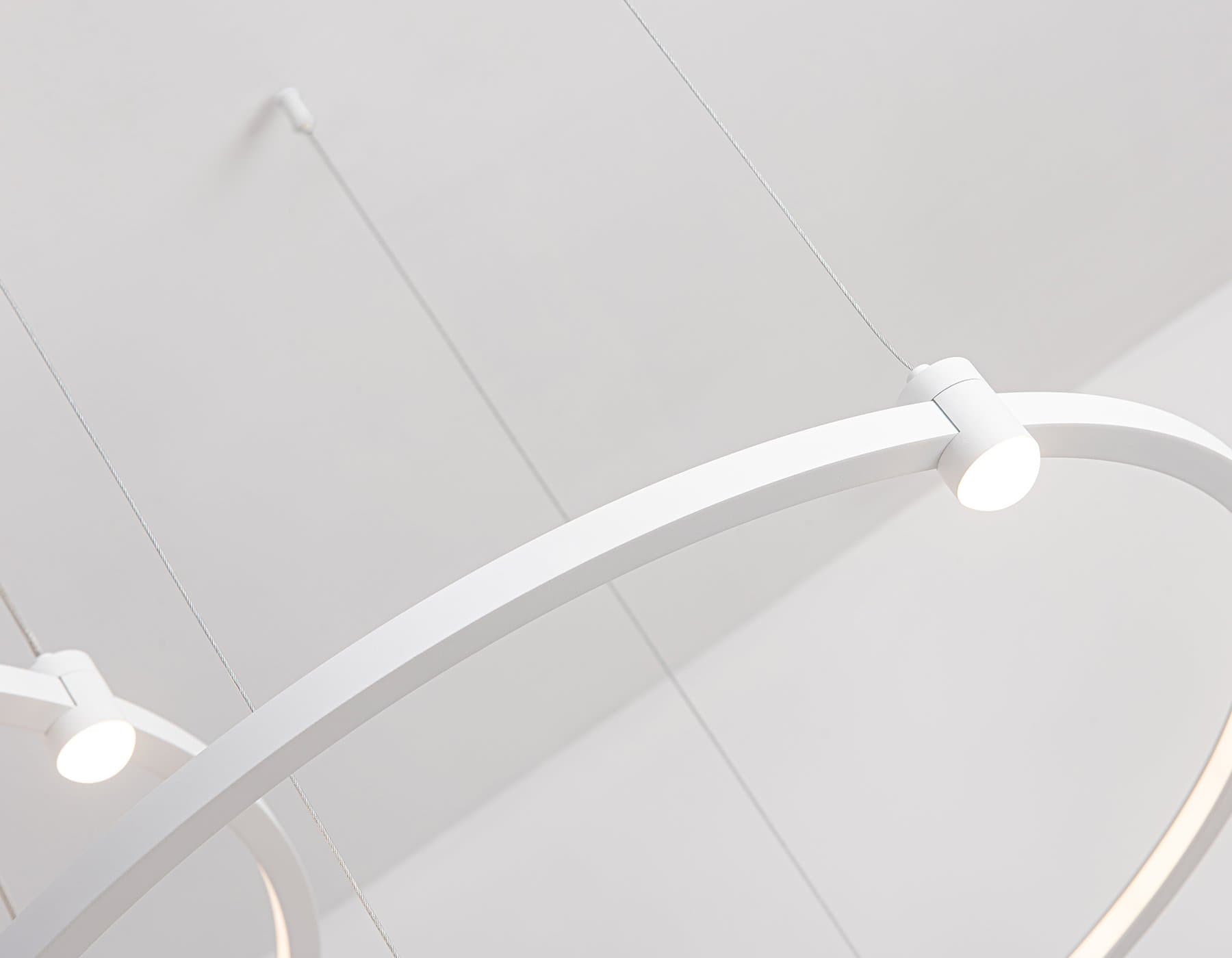 Ambrella Светильник подвесной светодиодный FL5533/3+9 WH белый 90W 3000K/4200K/6400K D800/600/400*1300 (без ПДУ) — миниатюра 7