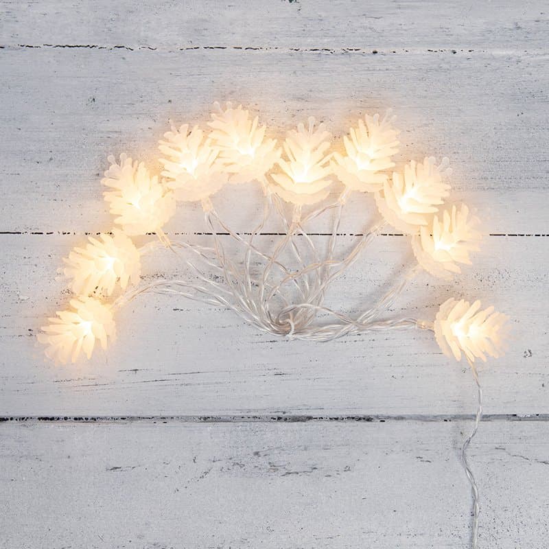 NEON-NIGHT Гирлянда светодиодная «Шишки» 1.5 м, 10 LED, прозрачный ПВХ, цвет свечения теплый белый, 2 х АА (батарейки не в комплекте) 303-098