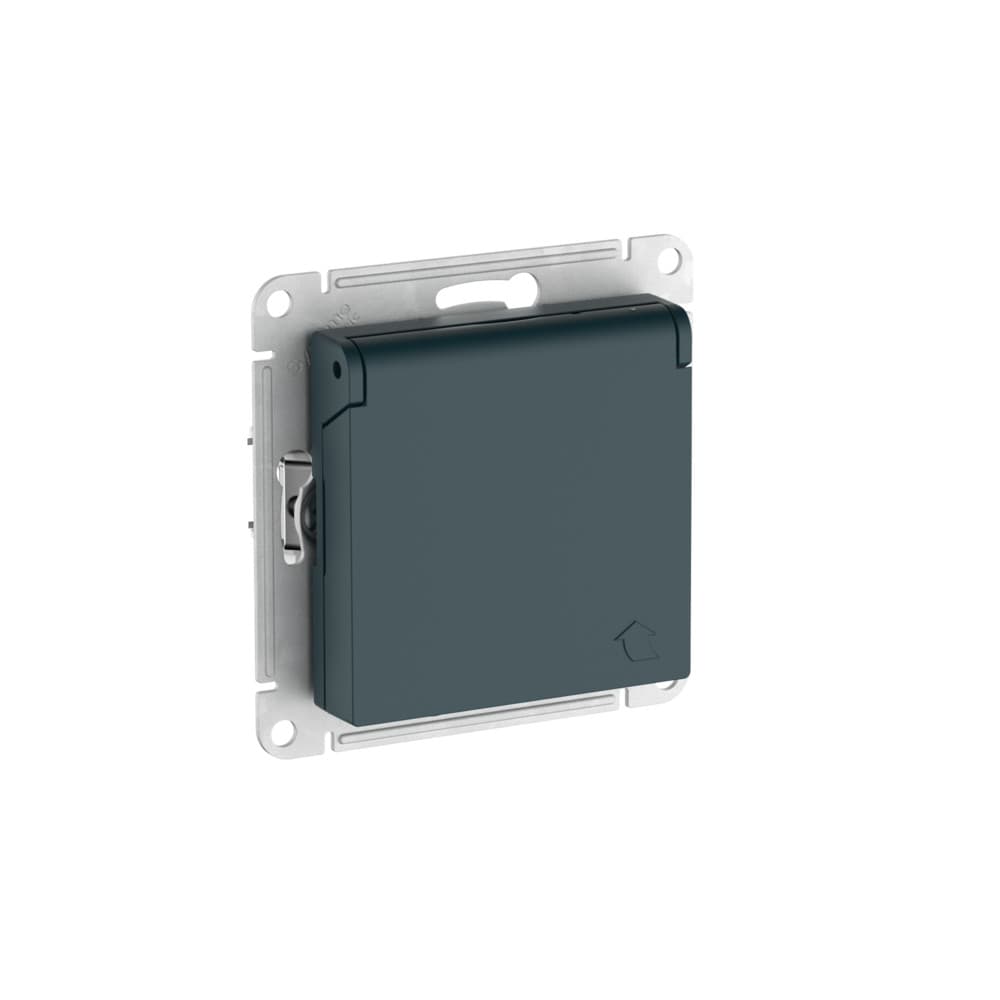 Systeme Electric AtlasDesign Изумруд Розетка с заземл. со шторк. с крышкой, 16А, IP20, мех., быстрозажим. клем. — миниатюра 4