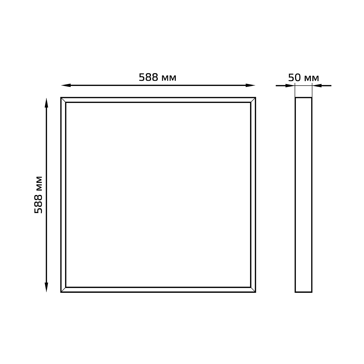 Gauss Светильник офисный MiR 35W 3000lm 4000K IP40 588*588*50мм Грильято опал планки LED G1-R3-00010-31G02-2003540 — миниатюра 3