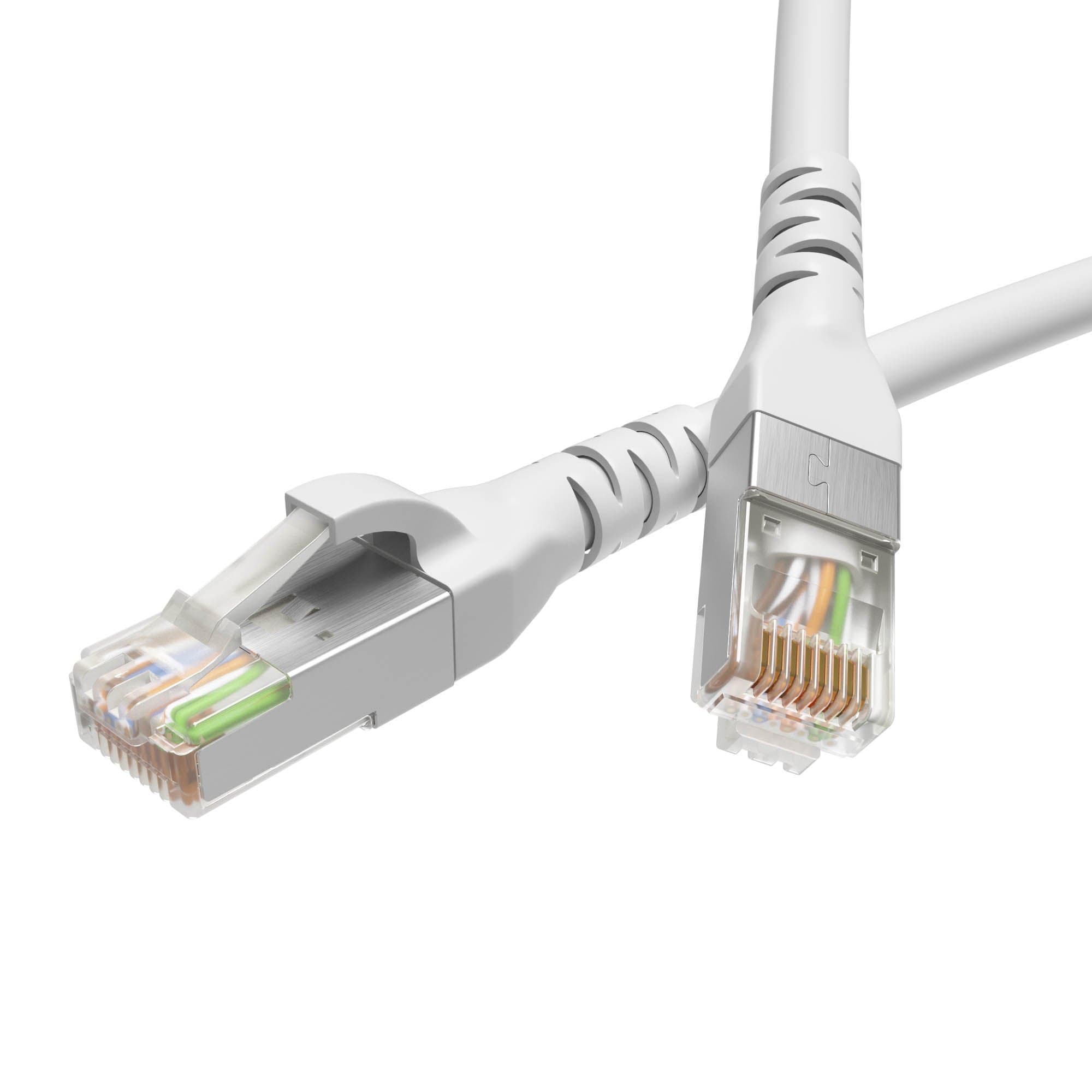 DKC Патч-корд экранированный CAT5E F/UTP 4х2, LSZH, белый, 1.0м