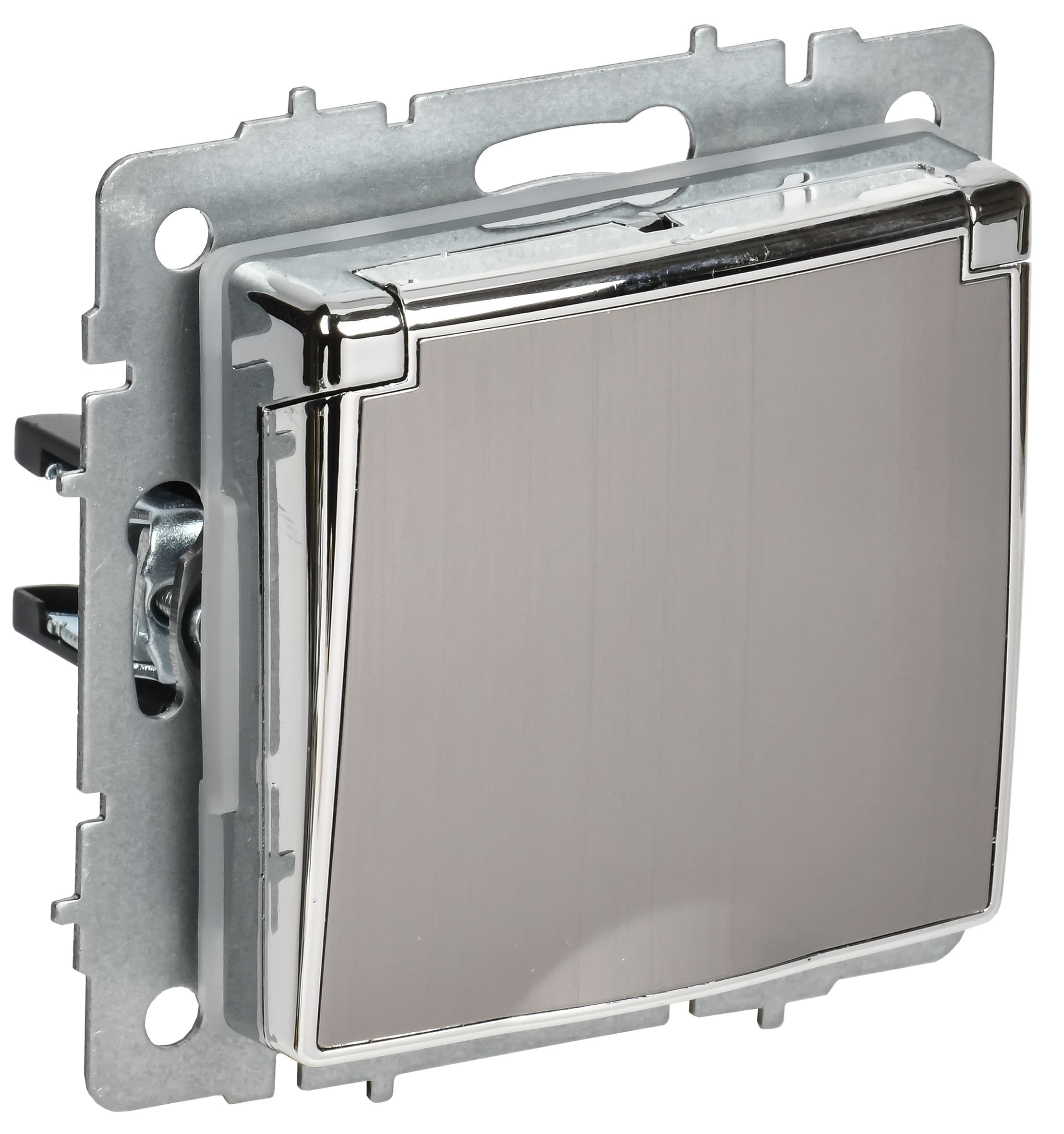 IEK BRITE Металл Хром/никель Роз с з/к/ш с кр 16А IP44 РСбш10-3-44-БрГН — миниатюра 1
