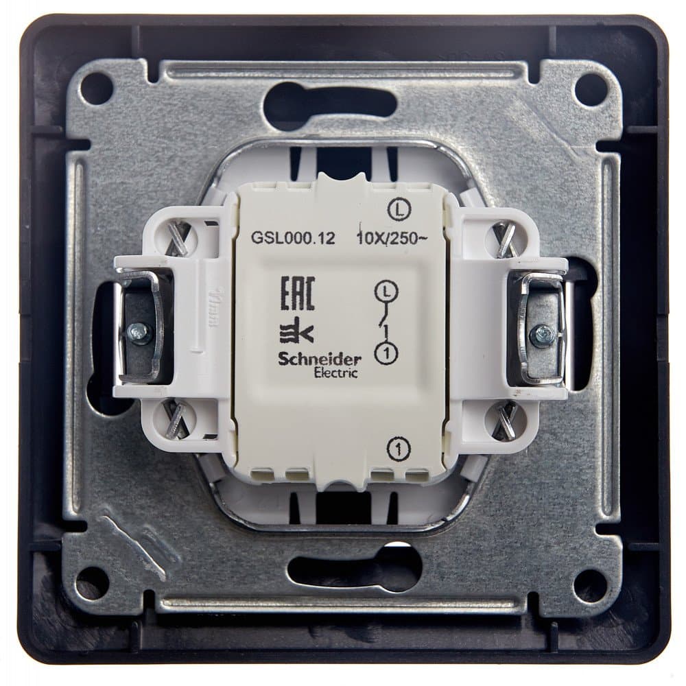 Systeme Electric Glossa Сиреневый туман Выключатель 1-клавишный сх.1, 10AX (в сборе) — миниатюра 2