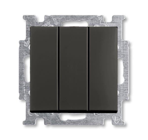 ABB BJB Basic 55 Шато (чёрн) Выключатель 3-клавишный, 16А 2CKA001012A2173