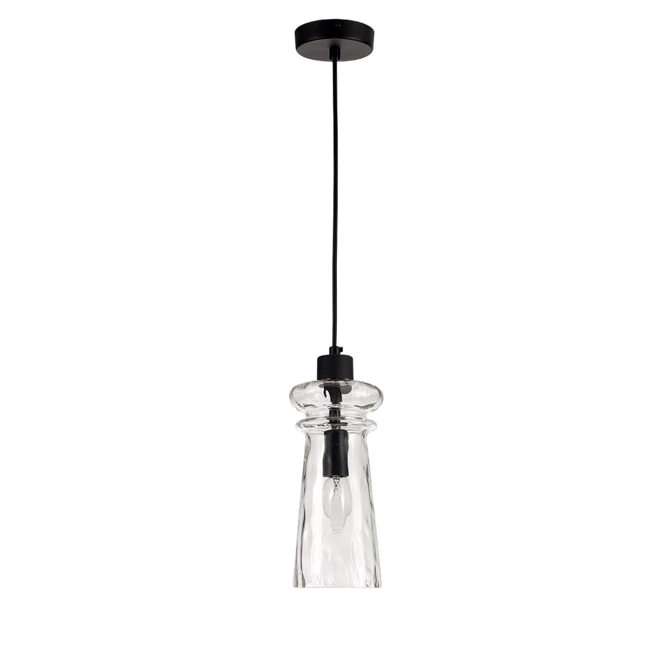 Odeon Light 4966/1A MODERN ODL23 300 матов.черный/прозрачный/металл/стекло Подвес E14 1*40W PASTI — миниатюра 1