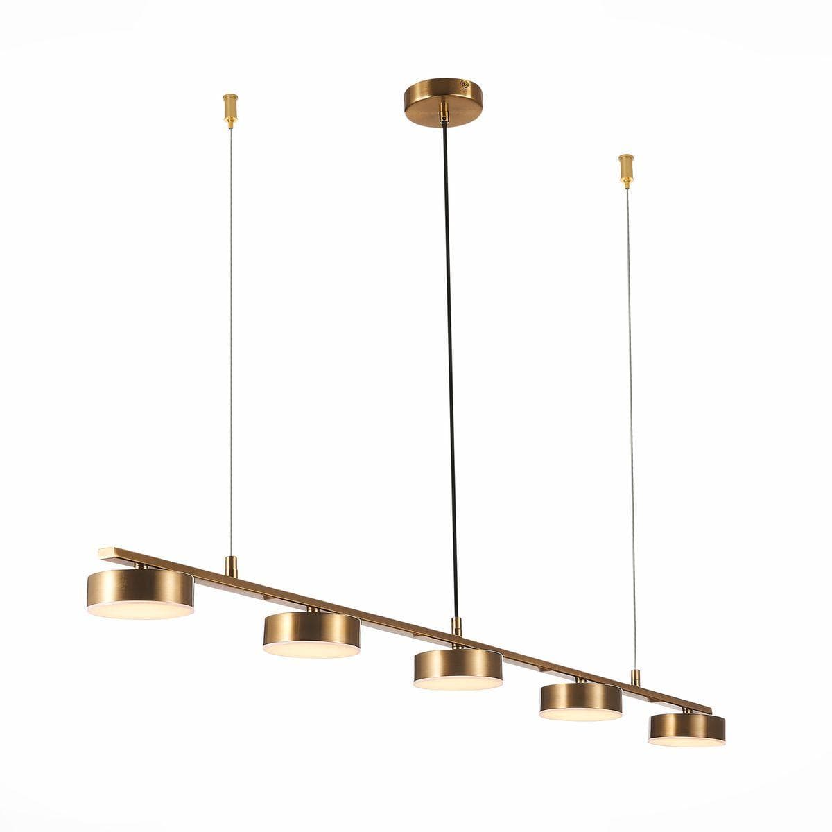 ST Luce SL6000.303.05 Светильник подвесной Латунь/Латунь LED 5*7W 3000K — миниатюра 2