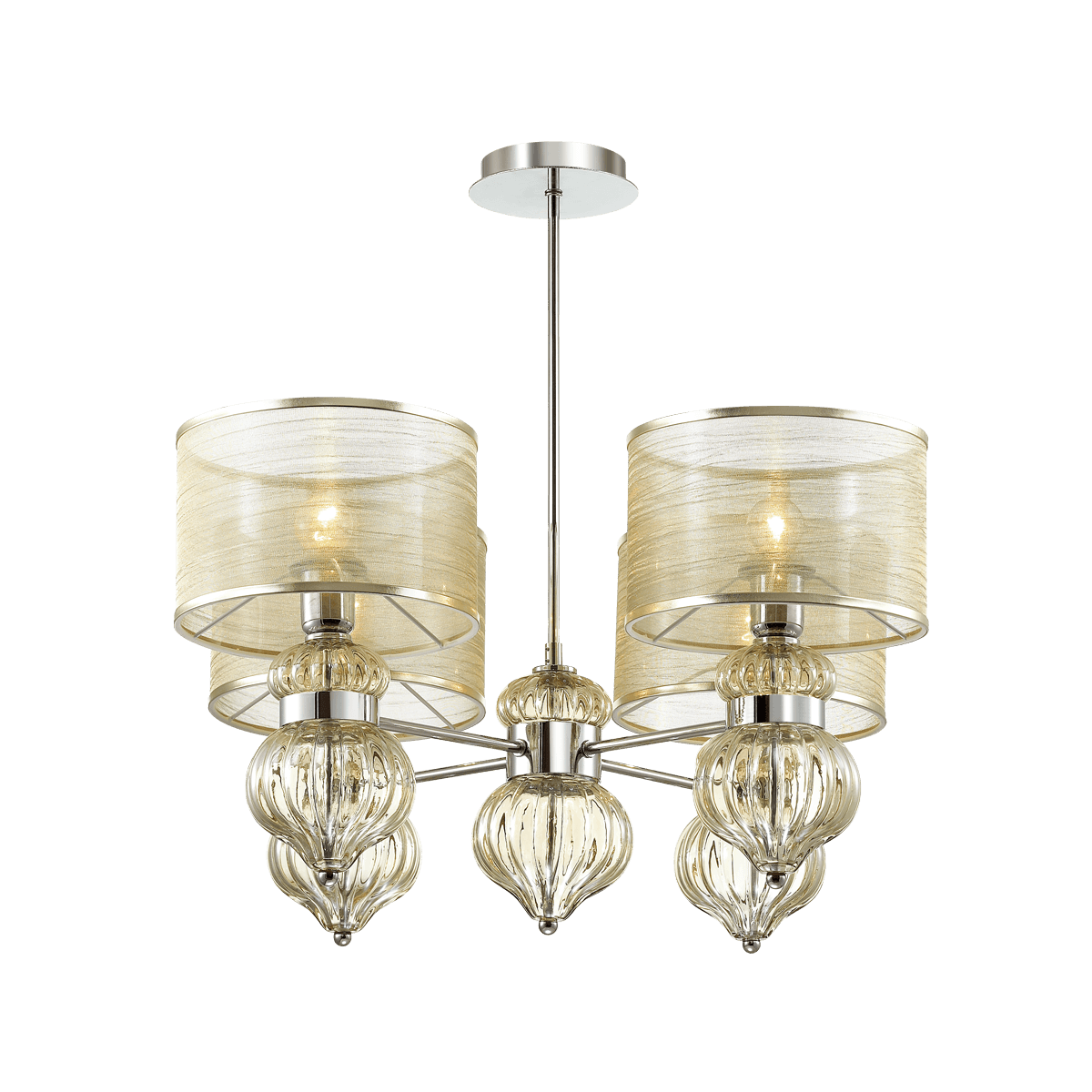 Odeon Light 4687/4 ODL20 500 хром/"шампань"/бежевый  Люстра E27 4*40W 220V LILIT — миниатюра 2
