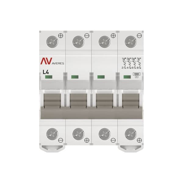 EKF Выключатель автоматический AV-10 DC 4P 4A (L) 10kA AVERES — миниатюра 3