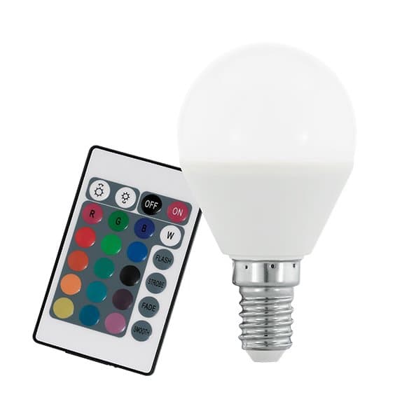 Eglo 10682 Лампа светодиодная диммируемая RGB P45, с пультом упр-я, 4W (E14), 3000K, 300lm