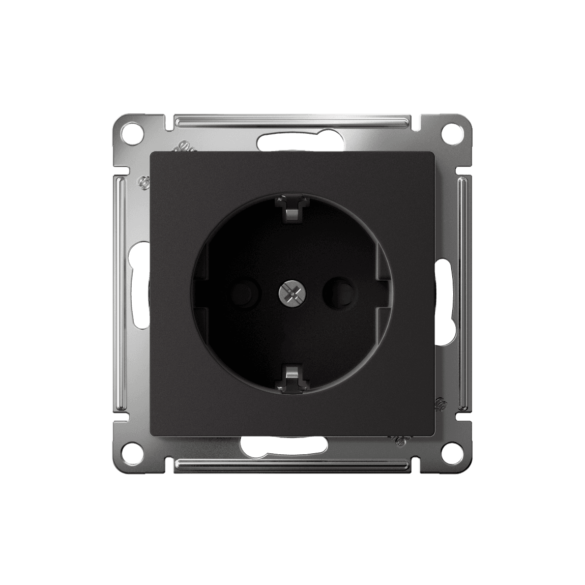 Systeme Electric AtlasDesign Карбон Розетка с заземлением со шторками, 16А, мех., быстрозажим. клем. — миниатюра 5