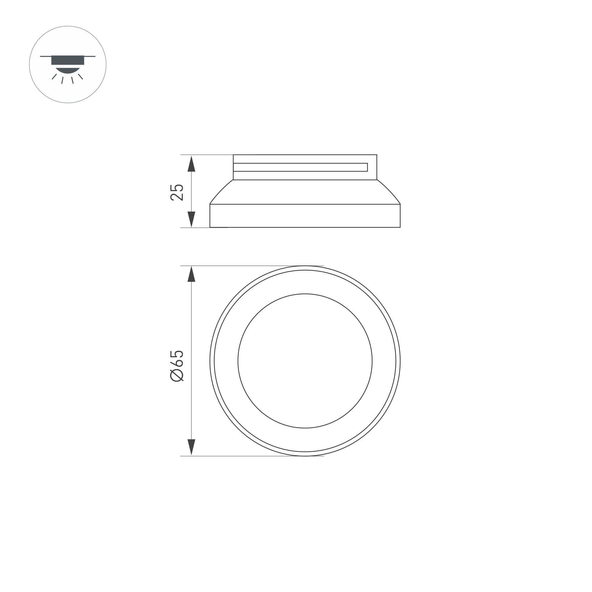 Arlight Вставка SP-POLO-R65 (GD, 3-3) (Металл) 024245 — миниатюра 2