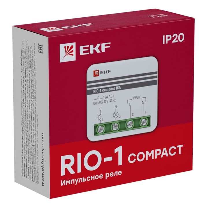 EKF PROxima Импульсное реле RIO-1 compact 10А — миниатюра 2