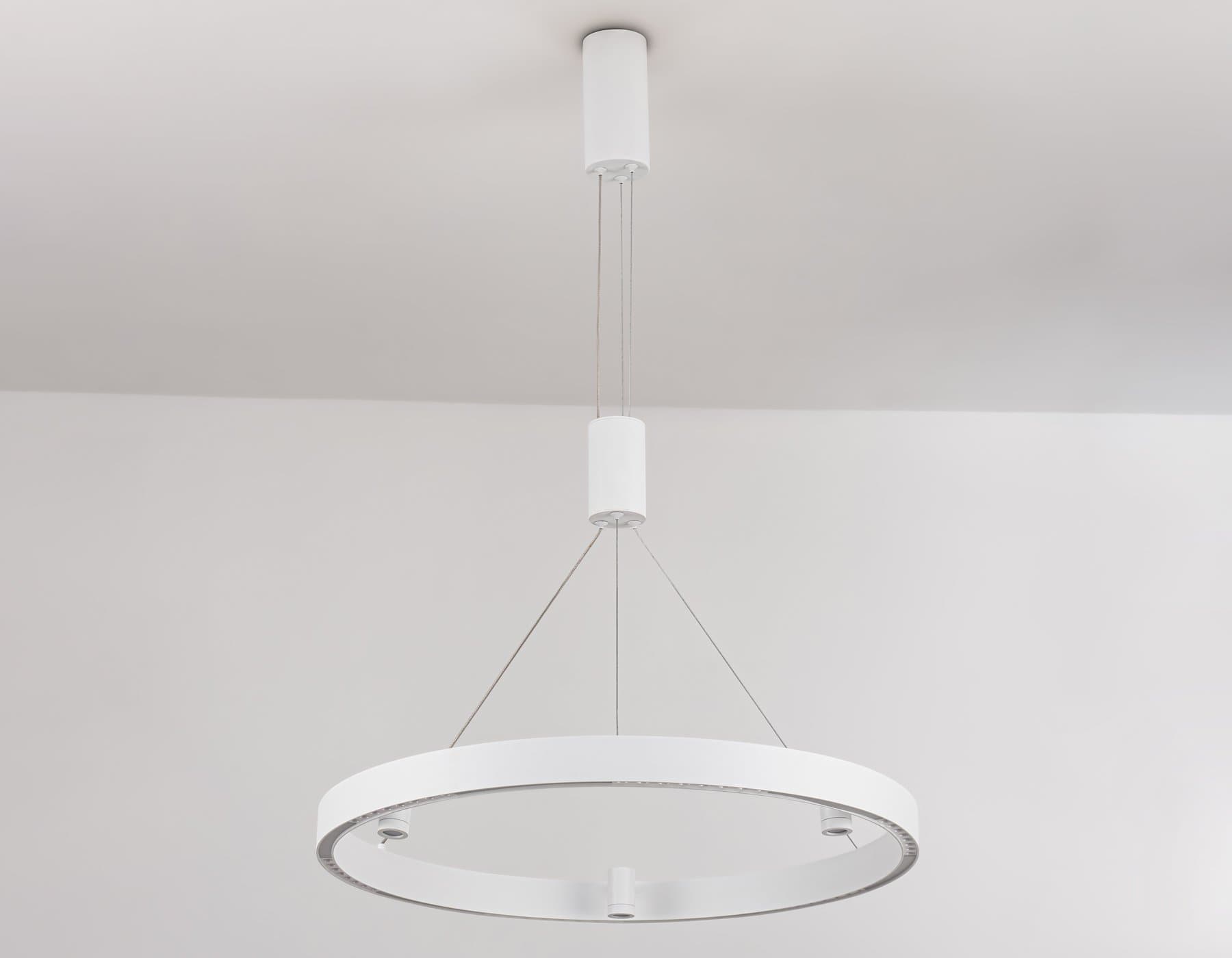 Ambrella Светильник подвесной светодиодный FL5844/1+3 WH белый 40W 3000K/4200K/6400K D600*1200 (без ПДУ) — миниатюра 6