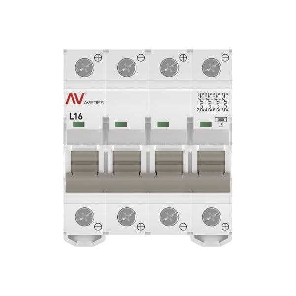 EKF Выключатель автоматический AV-6 DC 4P 16A (L) 6kA AVERES — миниатюра 3