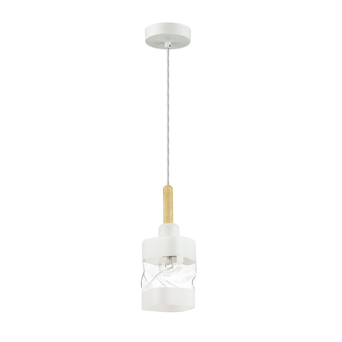 Lumion 4491/1 COUNTY LN21 202 белый, дерево Подвес E27 60W 220V BONNIE — миниатюра 2