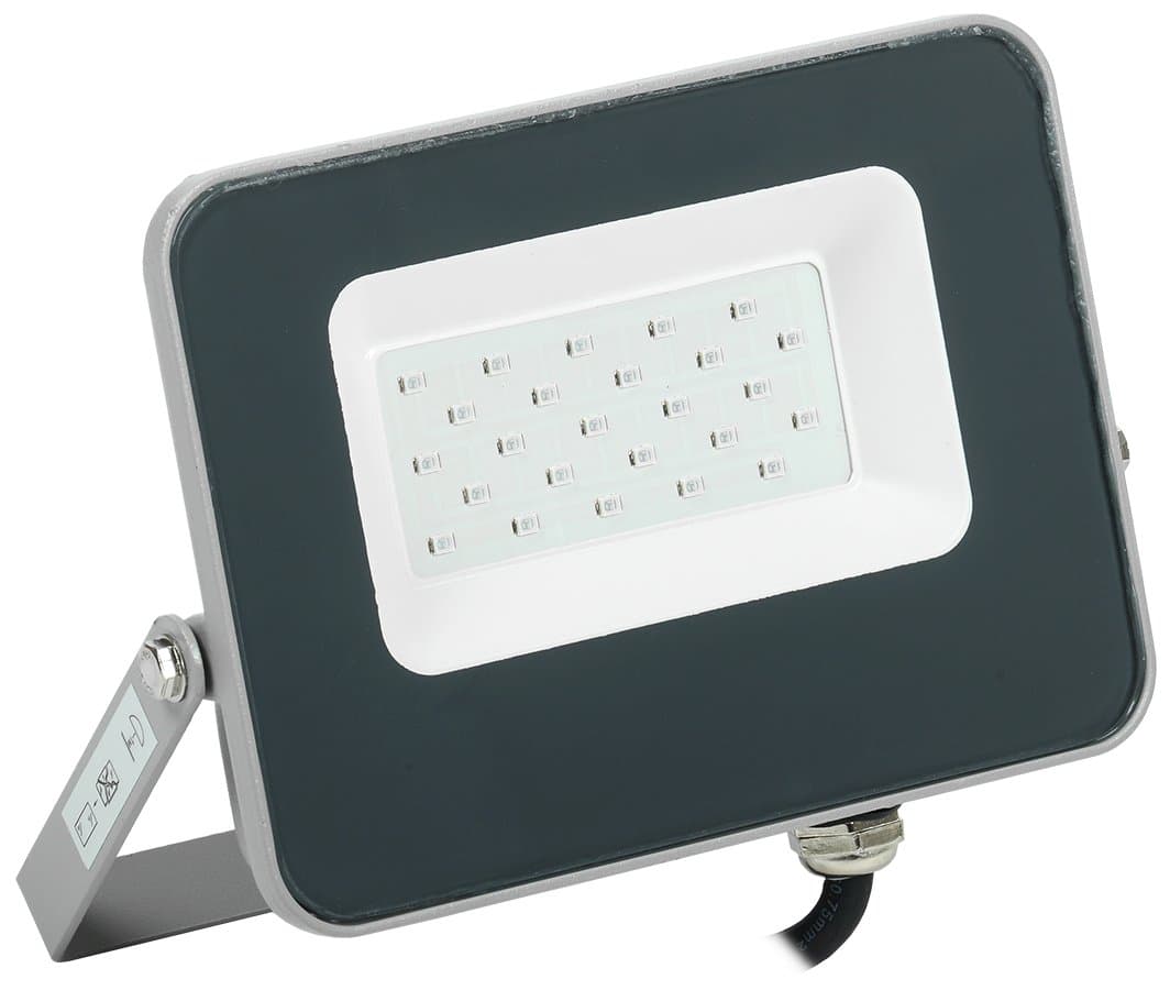 IEK Прожектор LED СДО 07-20B blue IP65 серый IEK LPDO7B-01-20-K03