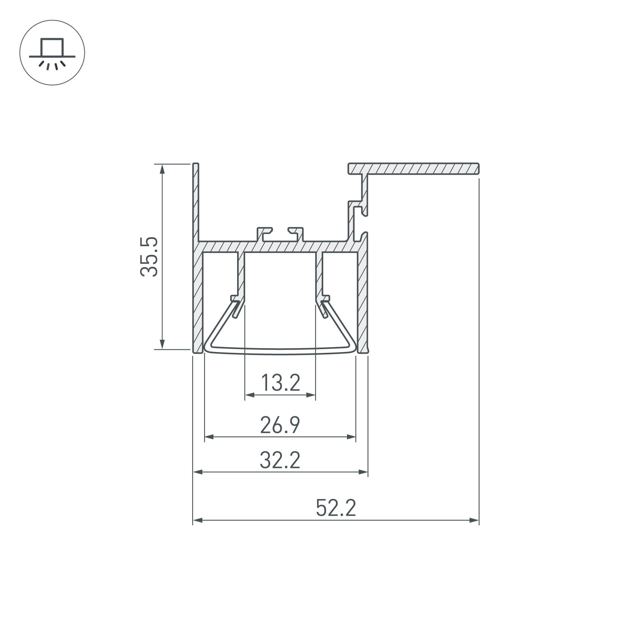 Arlight Профиль FOLED-CEIL-SIDE-2000 (Алюминий) 023864 — миниатюра 3