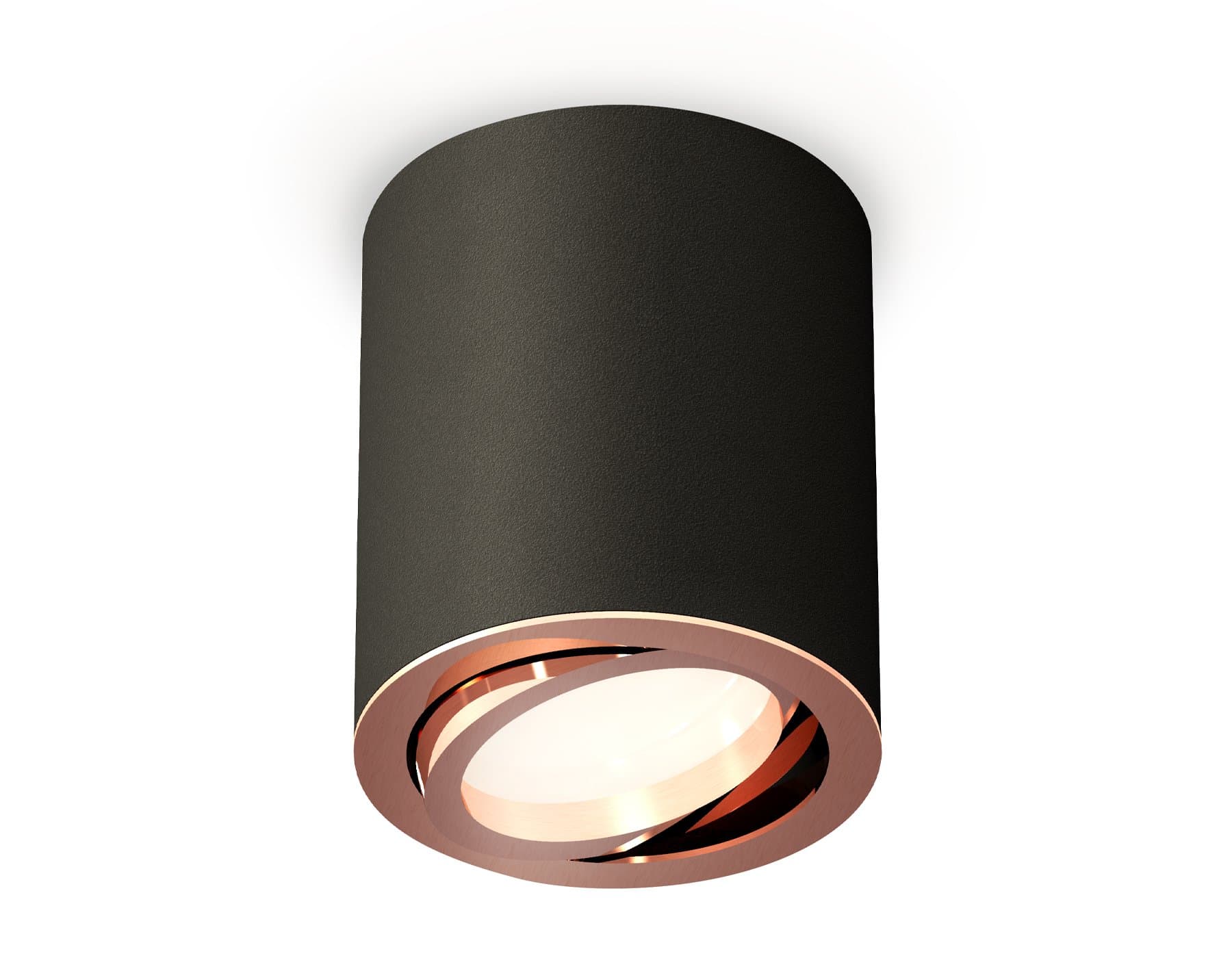 Ambrella Комплект накладного поворотного светильника XS7422004 SBK/PPG черный песок/золото розовое полированное MR16 GU5.3 (C7422, N7005) — миниатюра 1