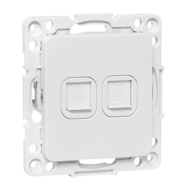EKF Стокгольм Механизм розетки RJ-45 2-местной белый — миниатюра 1
