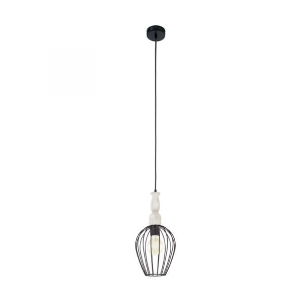Eglo Подвес NORHAM, 1х60W (E27), Ø180, H1100, сталь, дерево, черный, коричневый 49782