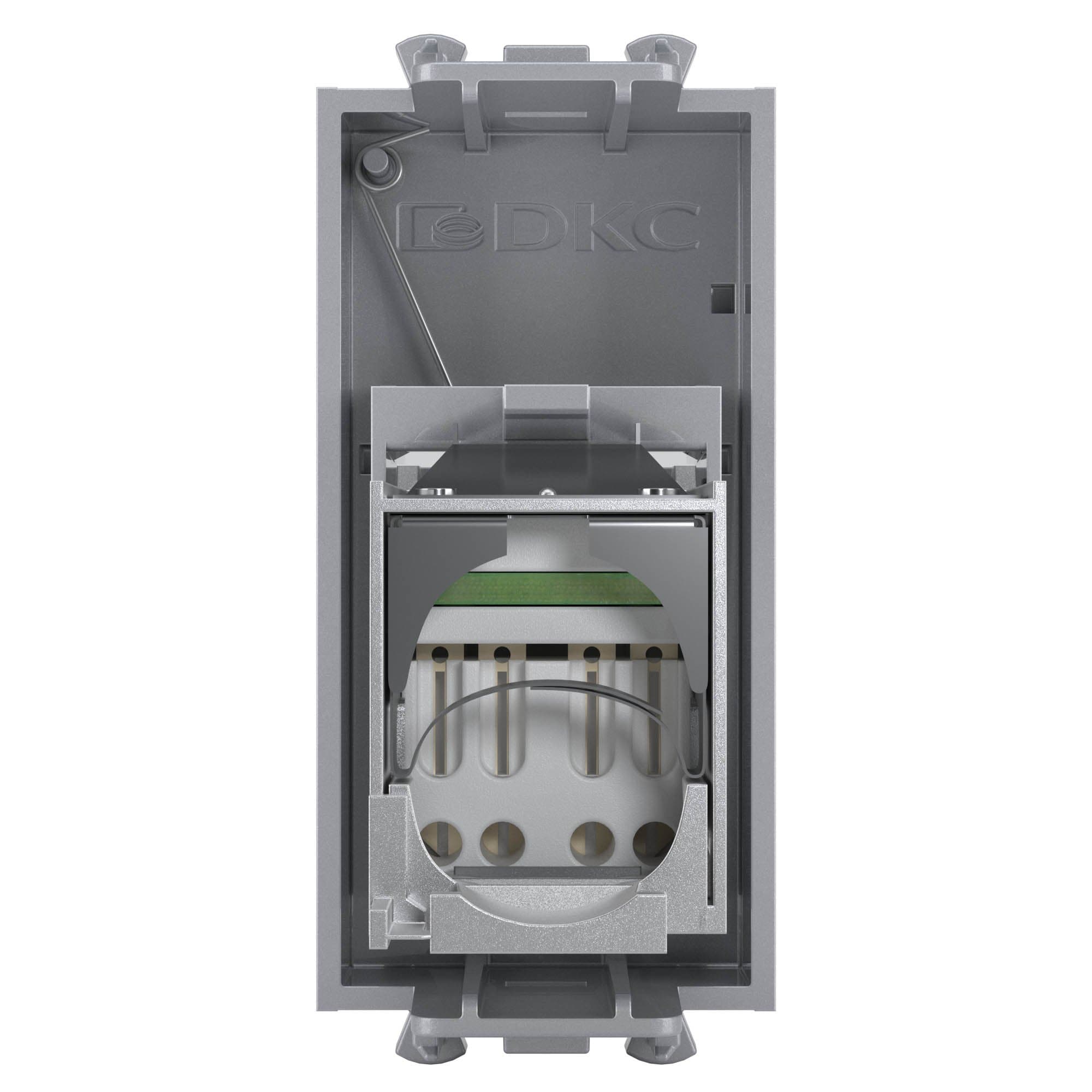 DKC Компьютерная розетка RJ-45 модульная, кат.5е экранированная,"Avanti","Закаленная сталь", 1 модуль 4404361 — миниатюра 3