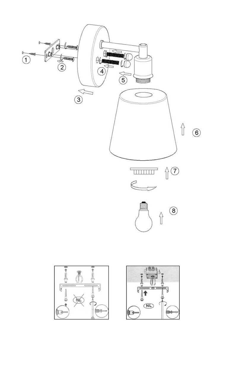Lucide Vitri Классика Бетон/металл Настенный светильник E14 40W 71265/01/17 — миниатюра 4
