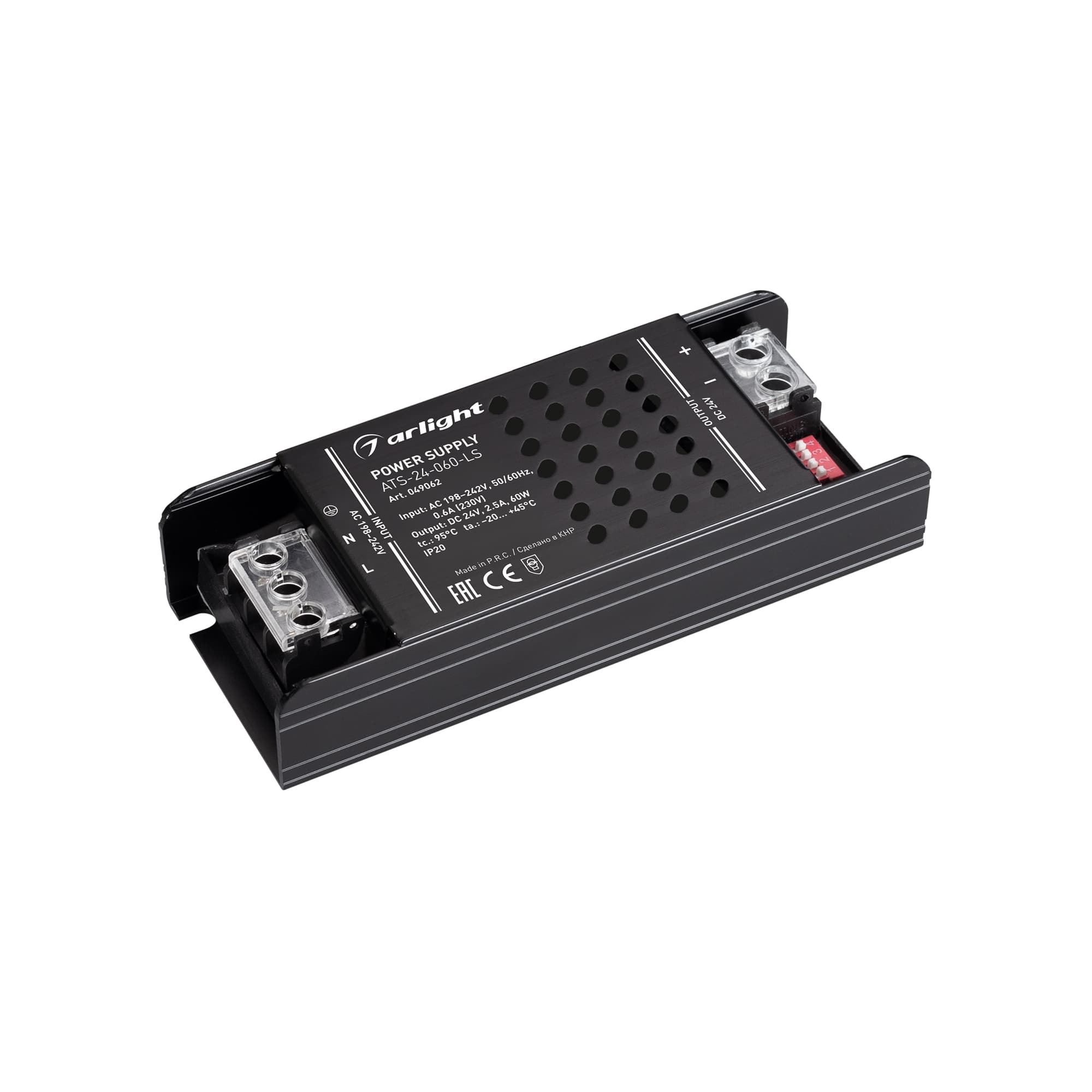 Arlight Блок питания ATS-24-060-LS (24V, 2.5A, 60W) (IP20 Сетка, 5 лет) 049062