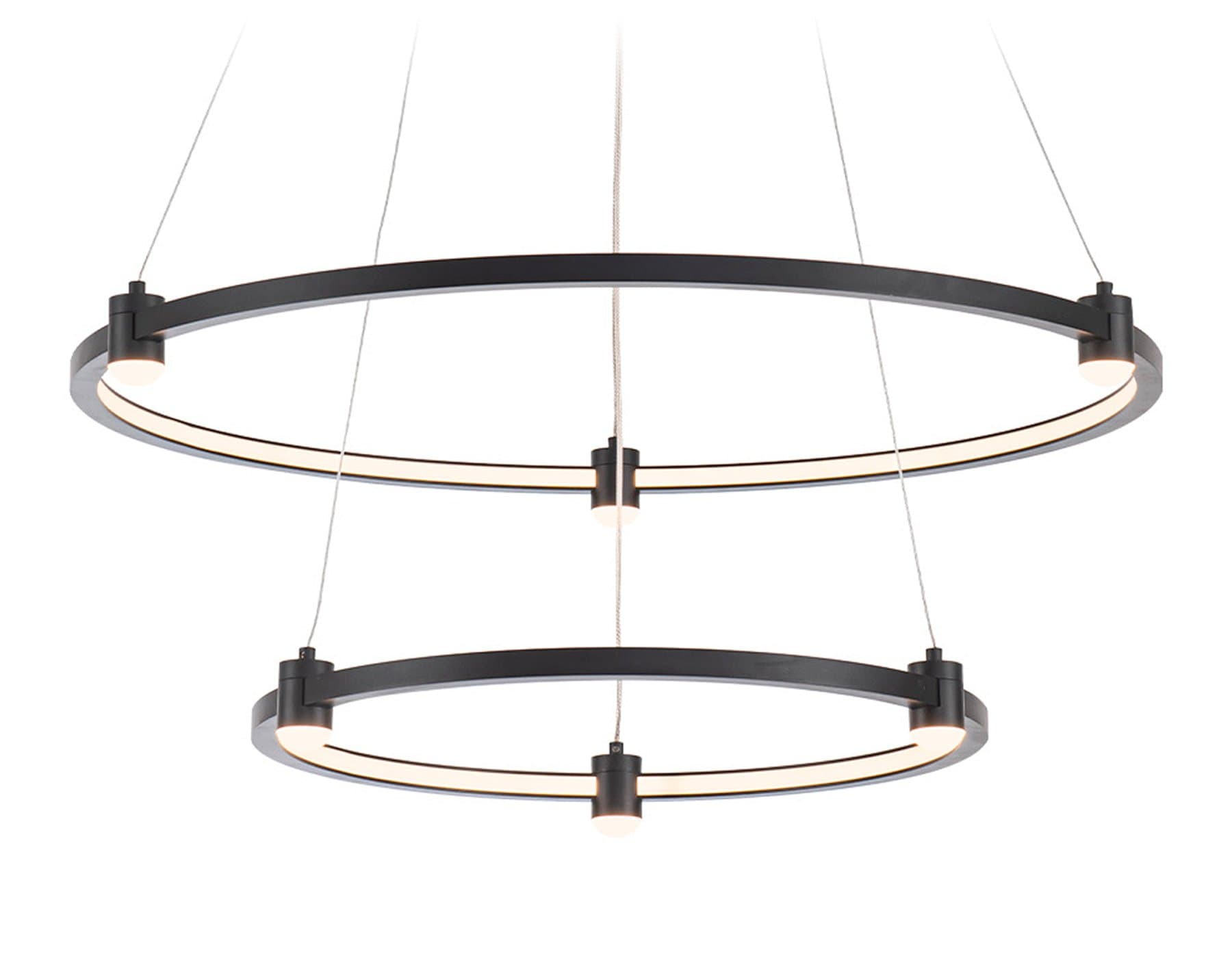 Ambrella Светильник подвесной светодиодный FL5506/2+6 BK черный 45W 3000K/4200K/6400K D600/400*1300 (без ПДУ)