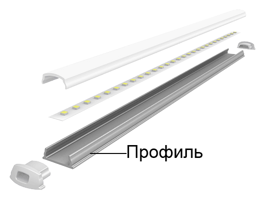 Jazzway Профиль PAL 1105 гибкий (2м) анодированный .5009523