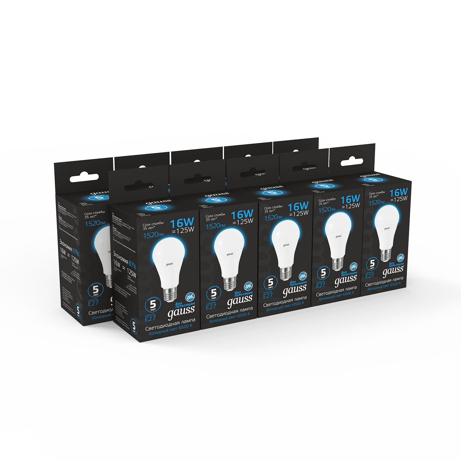 Gauss Лампа A60 16W 1520lm 6500K E27 LED 102502316 — миниатюра 5