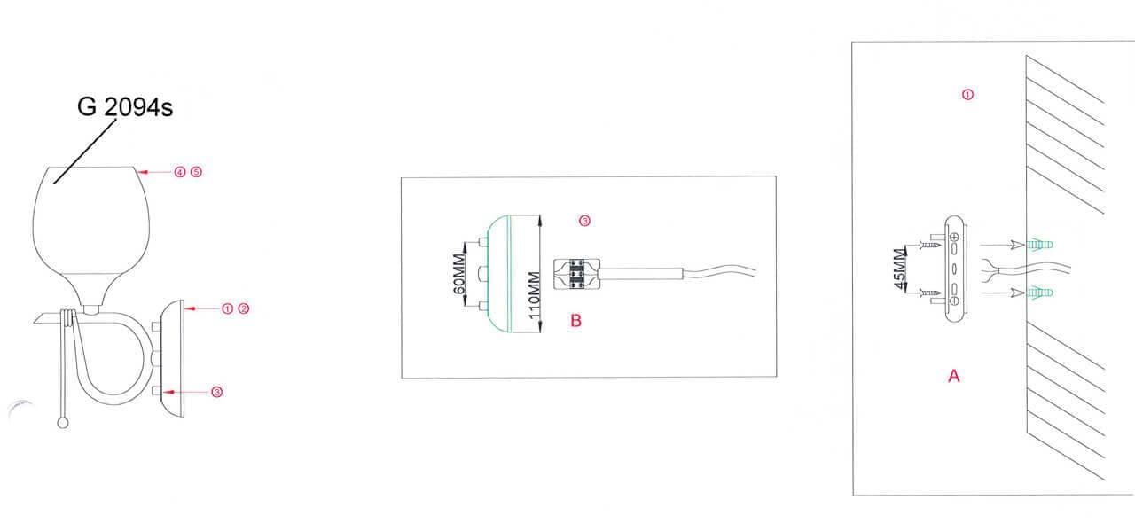 Odeon Light 2094/1W ODL11 657 коричневый/мозаика Бра  E14 60W 220V VELUTE — миниатюра 3