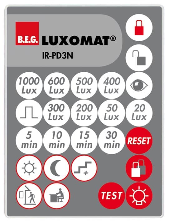 BEG Пульт управления PD3N-1C, в комплекте настенный держатель / серый 92105