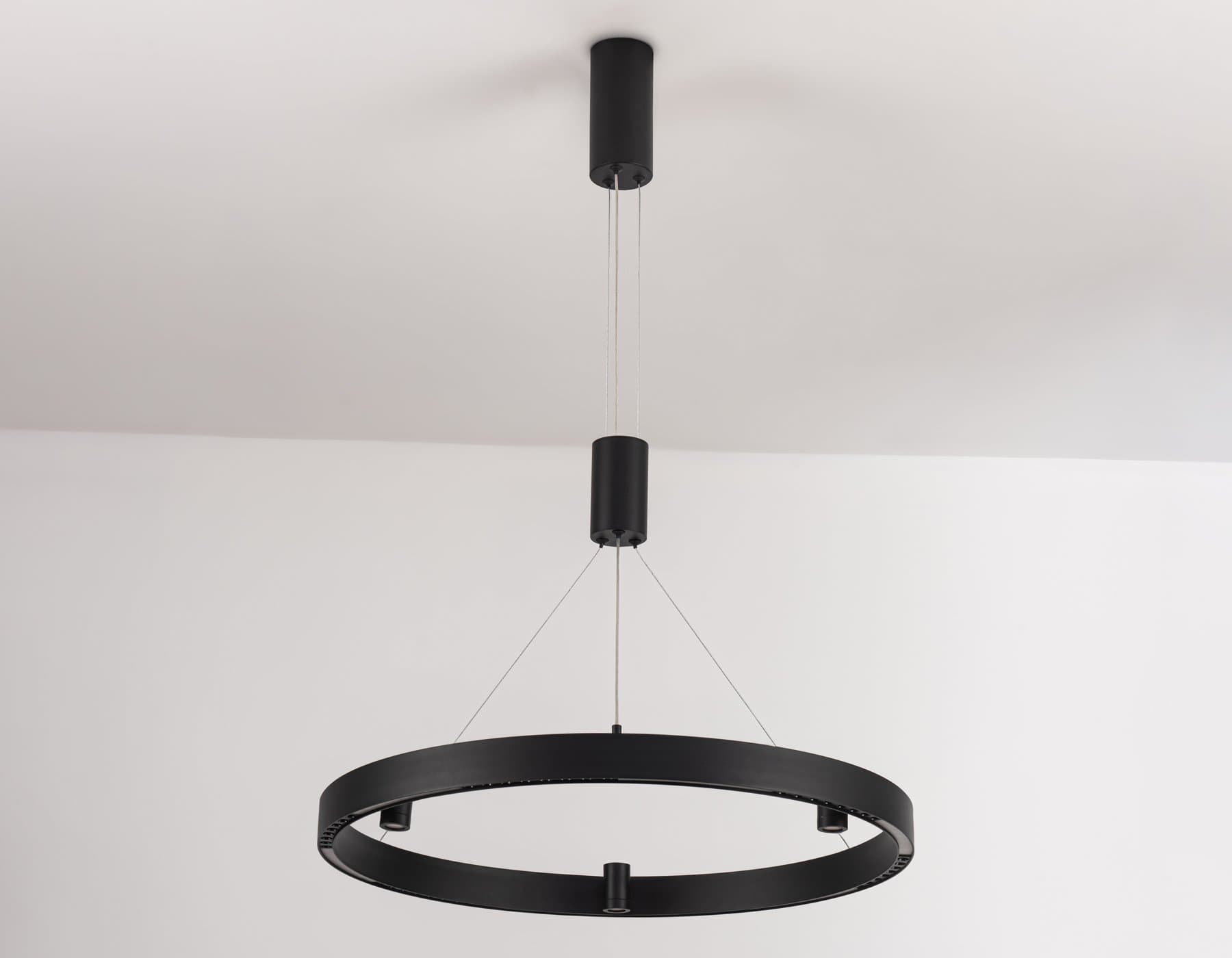 Ambrella Светильник подвесной светодиодный FL5845/1+3 BK черный 40W 3000K/4200K/6400K D600*1200 (без ПДУ) — миниатюра 6