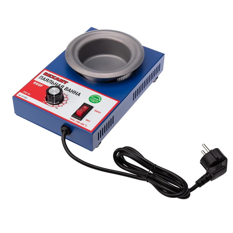 Паяльная ванна , модель R80F, 250 Вт, ø 80 мм, 200-480 °C, бессвинцовая Rexant 09-9250
