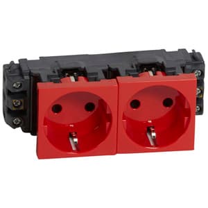 Legrand Розетка Красный 2х2К+З Немецкий стандарт 077612 — миниатюра 2