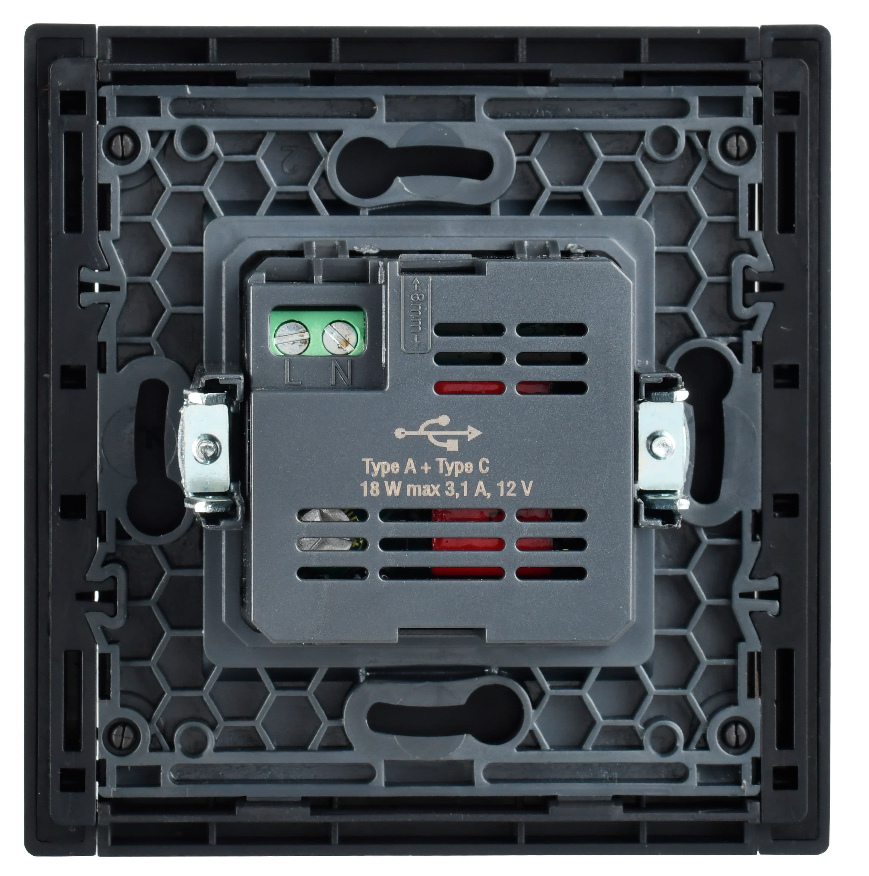 IEK FORTE&PIANO Черный Розетка USB A+C 18Вт FP151 — миниатюра 3